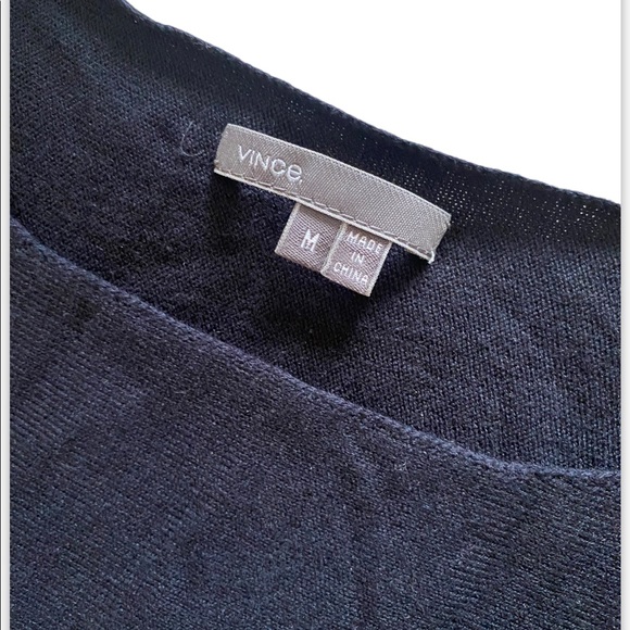Vince Cashmere Blend Sweater Size Medium Navy Blue - Picture 3 of 4